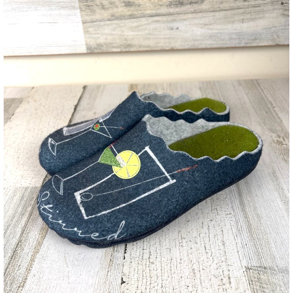 Flexus By Spring Step Womens 6.5 Blue Cocktail Hour Slip On Comfort Shoes Mule